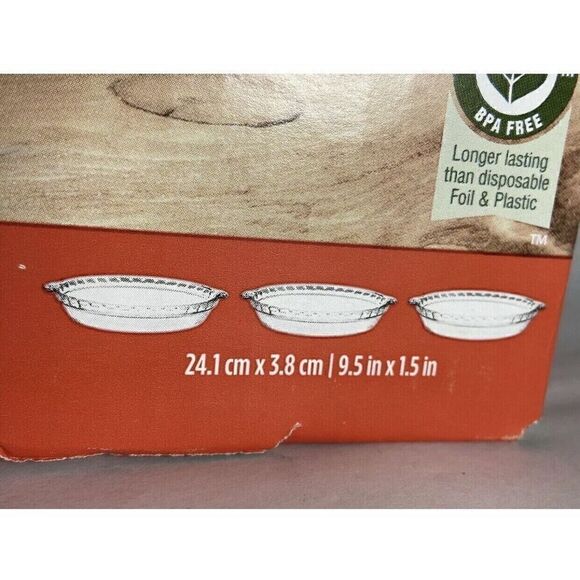 Pyrex 3 Pack Glass Pie Plates 9.5 x 1.5" Freezer Oven Microwave Dishwasher NEW - Picture 5 of 8